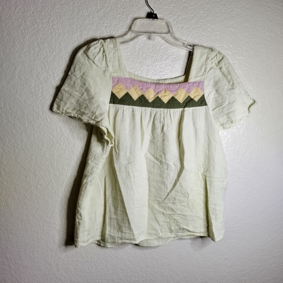 Madewell Tops Madewell Patchwork Square-Neck Aztec Top In Burnt Clay sz M - Picture 2 of 8